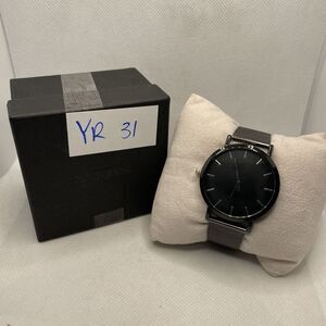 South Lane SS20-dr1-4728 Black Mesh Analog Dial Quartz Genuine Watch YR31